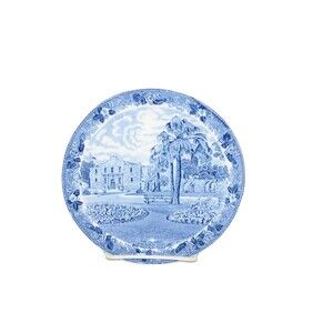 Vtg The Alamo Cradle Of Texas Liberty Staffordshire Blue & White Plate 6.5”